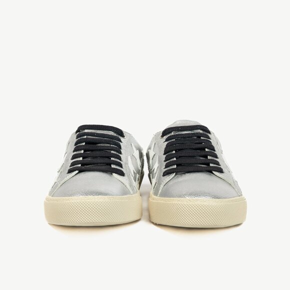 Saint Laurent Court Classic Star Metallic Silver Low-Top Sneakers - Picture 2 of 10